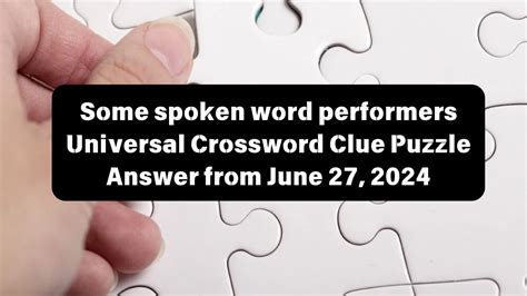 film with spoken words crossword clue